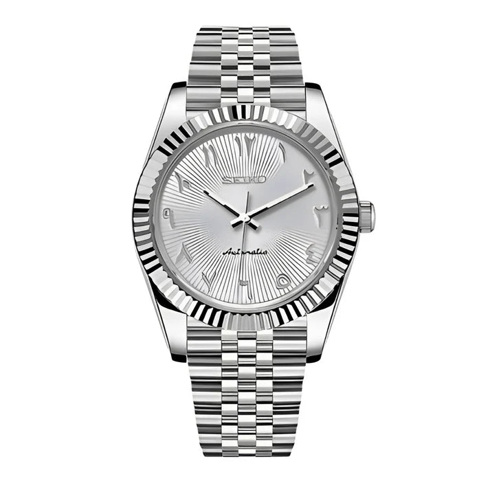 Seiko White Textured Arabic Dial Mod
