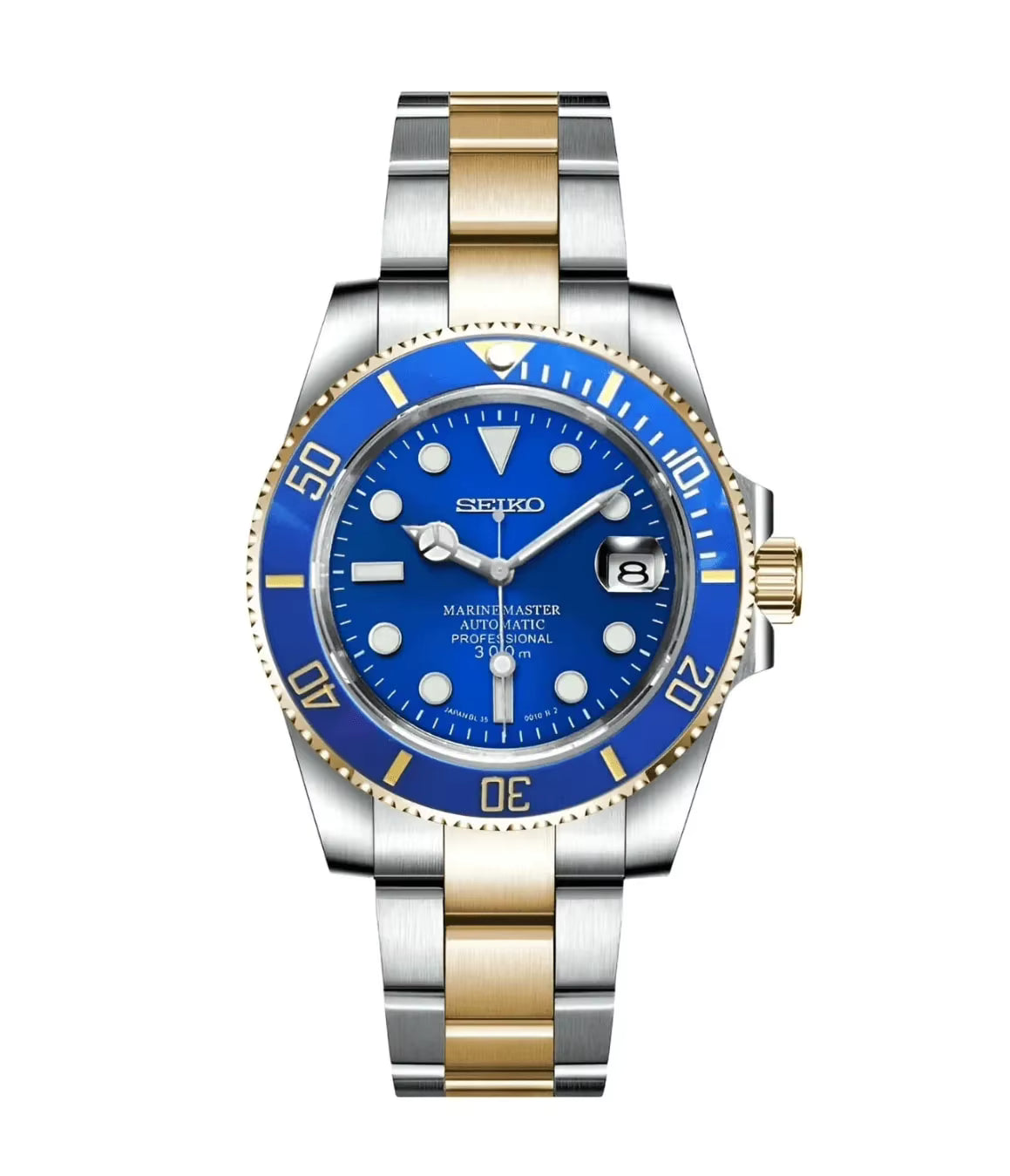 Twin Tone Bluesy Seiko Submariner Mod